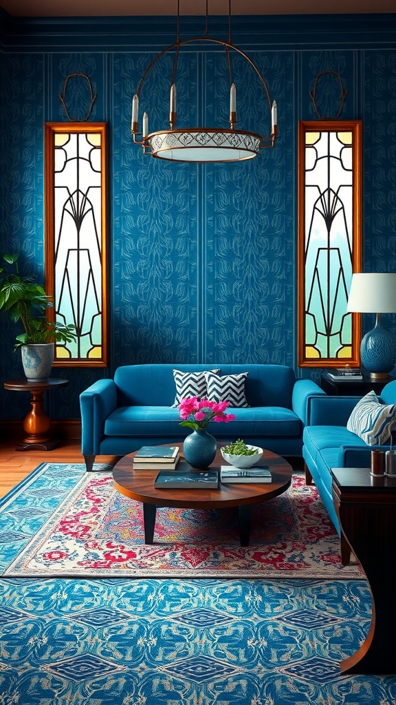 art deco elegance with cobalt