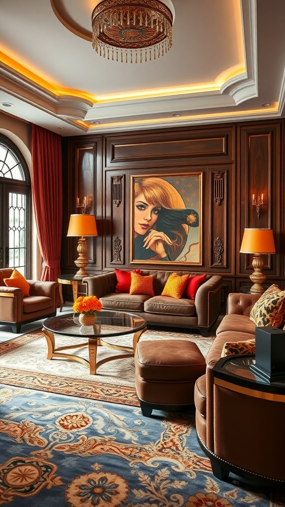 art deco elegance with glamorous tones