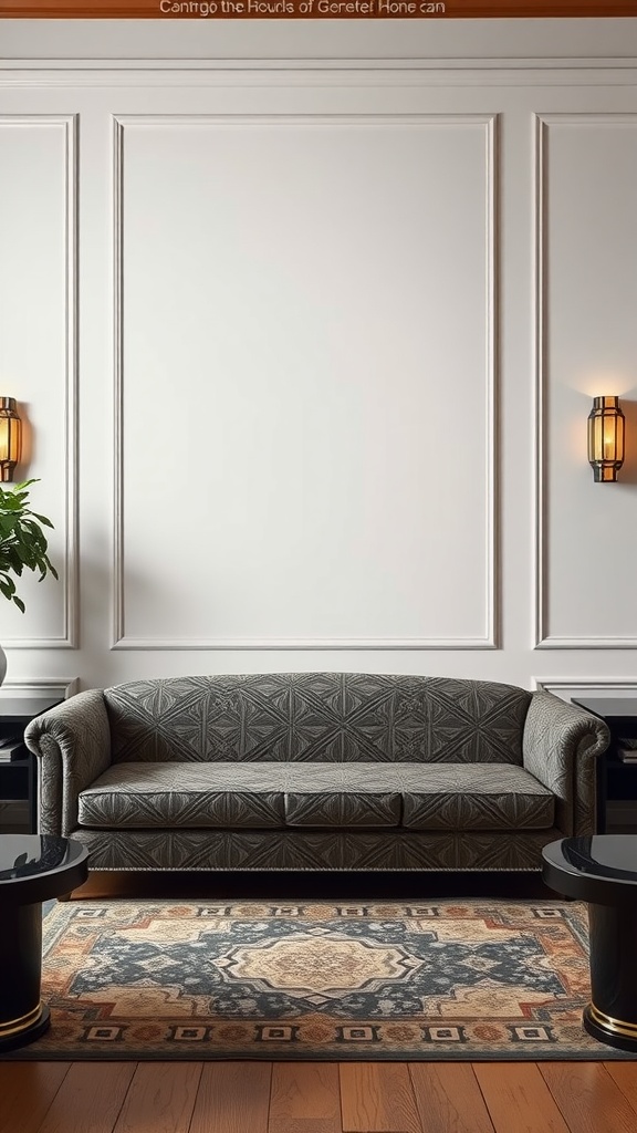 art deco inspired sofa