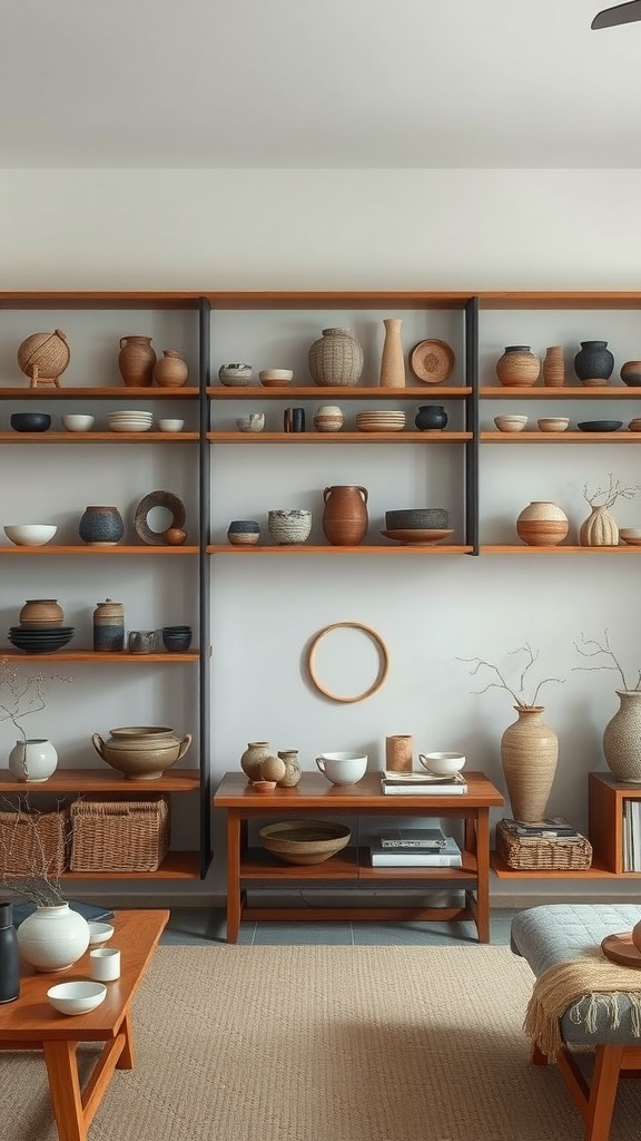 artful display of ceramics