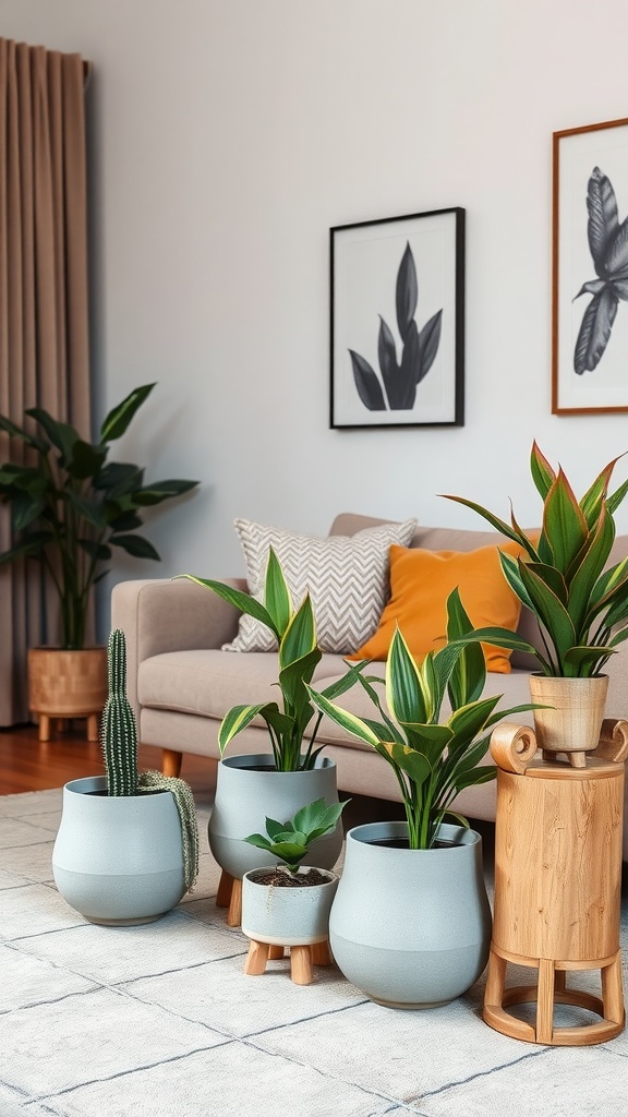 artfully arranged plants