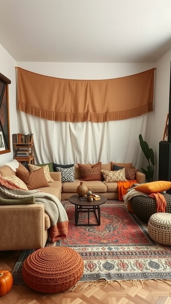 bohemian retreat with layered textiles