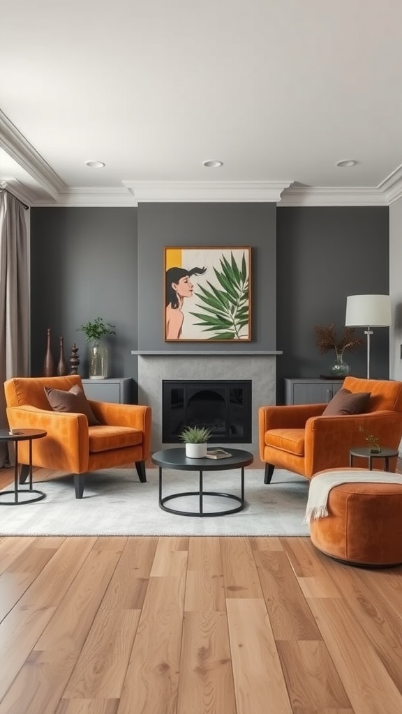 bold accent chairs in brown