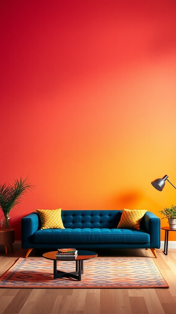 bright accent walls with navy
