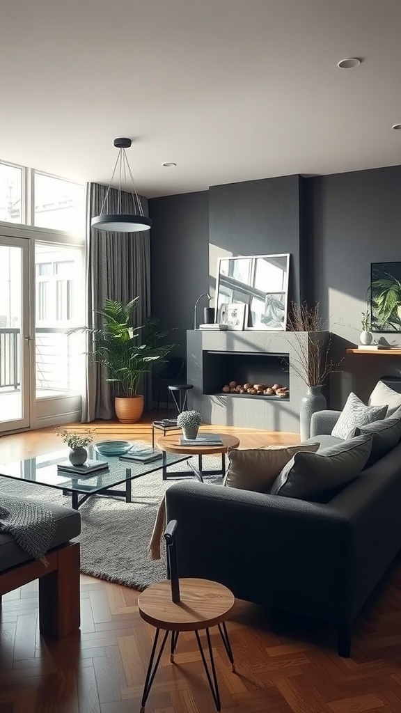 bright lighting with darker accents