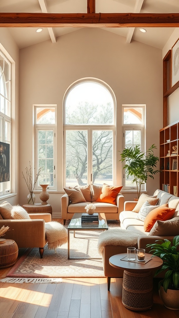 bright windows enhancing earthy tones