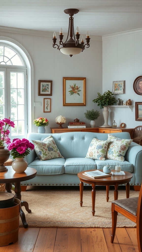 charming cottage with soft blues