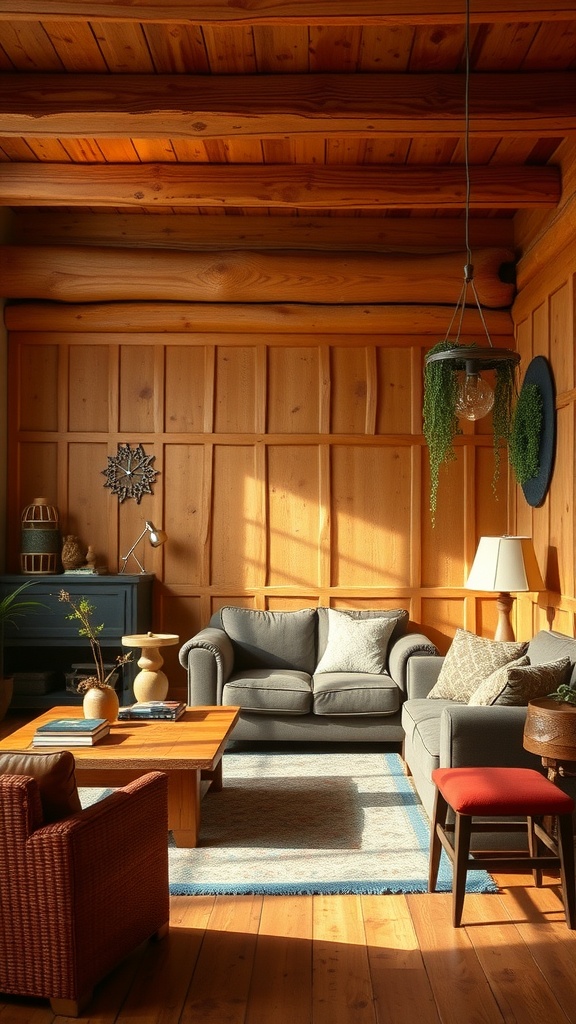 charming wall paneling with warm colors