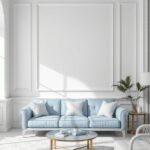 chic monochrome with light blue