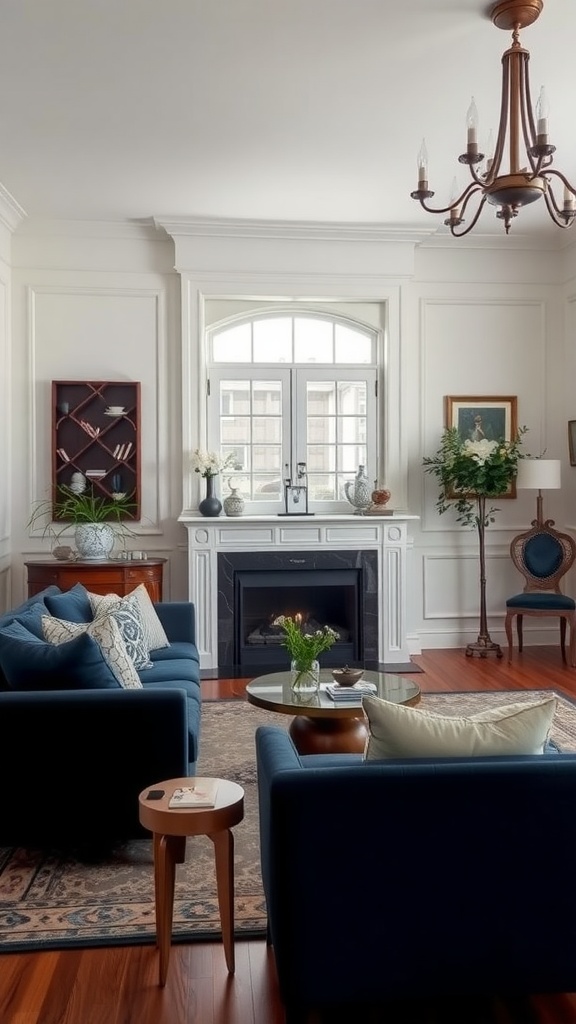 classic elegance with dark blue