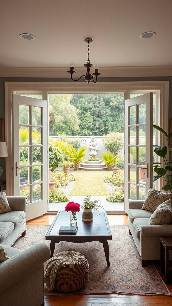 classic french doors for indoor outdoor flow