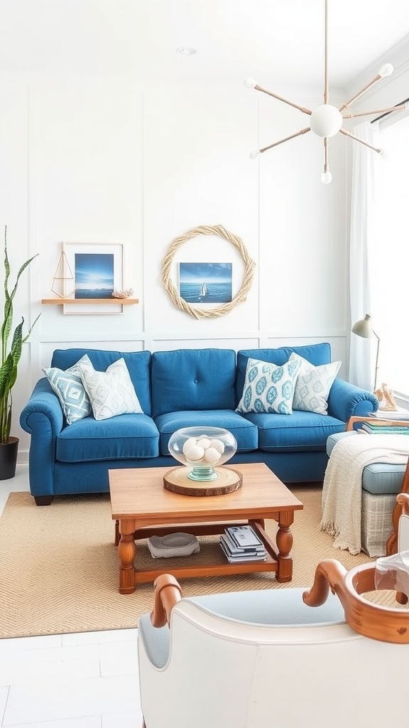 coastal chic with blue accents
