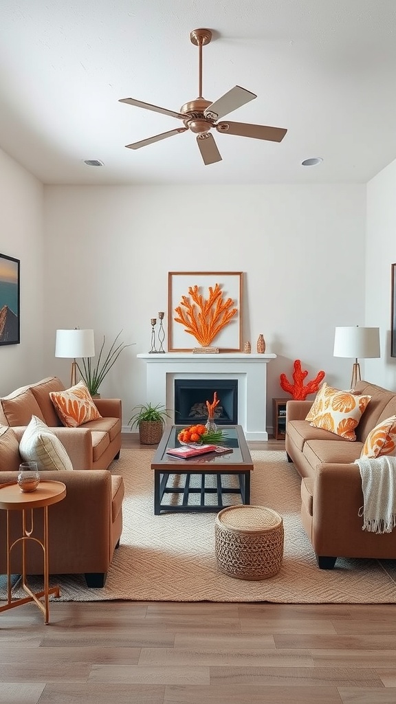 coastal influence with sandy tones