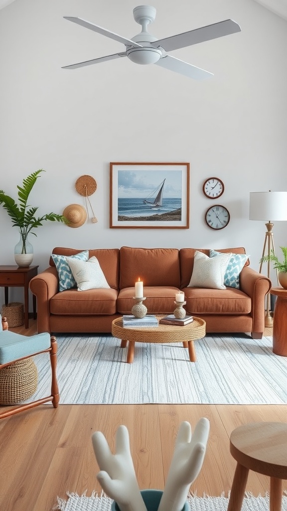 coastal vibes with soft blues