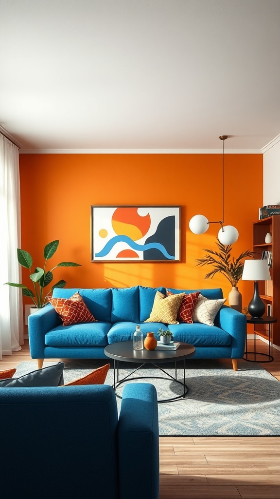 color blocked spaces with blue