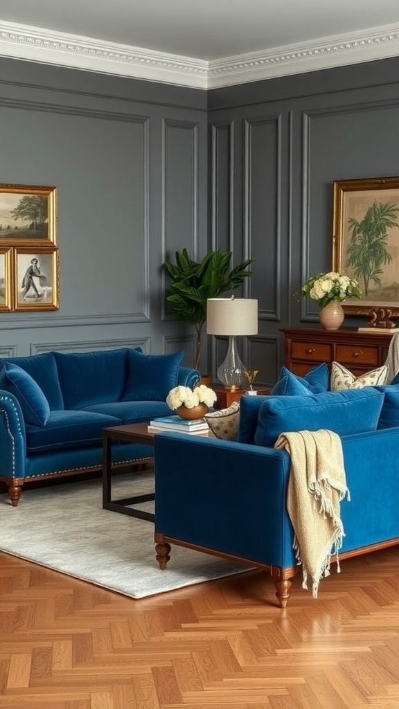 comfortable seating in french blue
