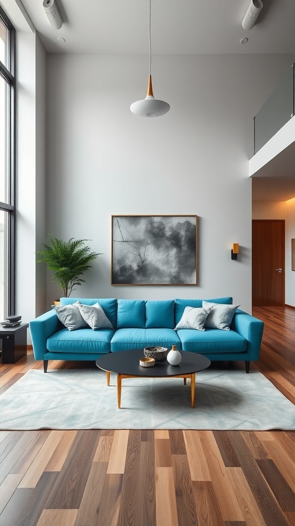 contemporary comfort with cyan