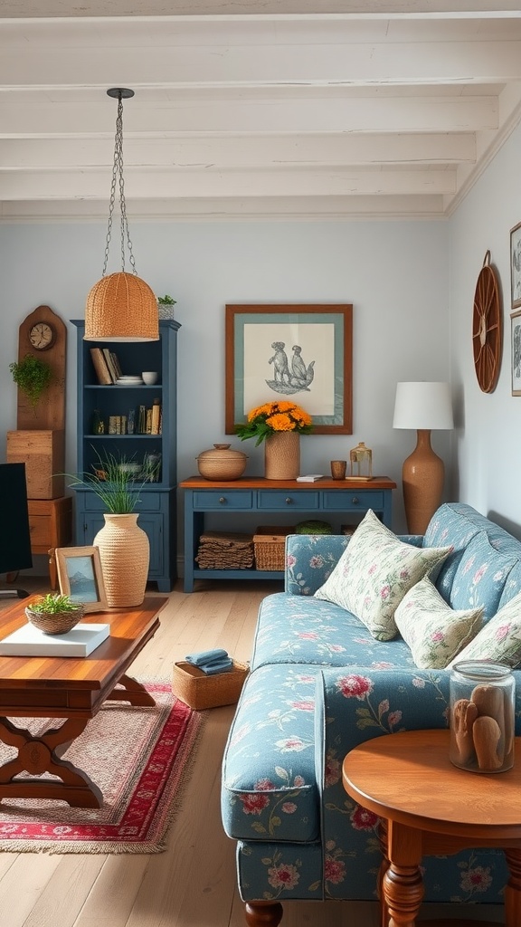 cottagecore aesthetics with blue