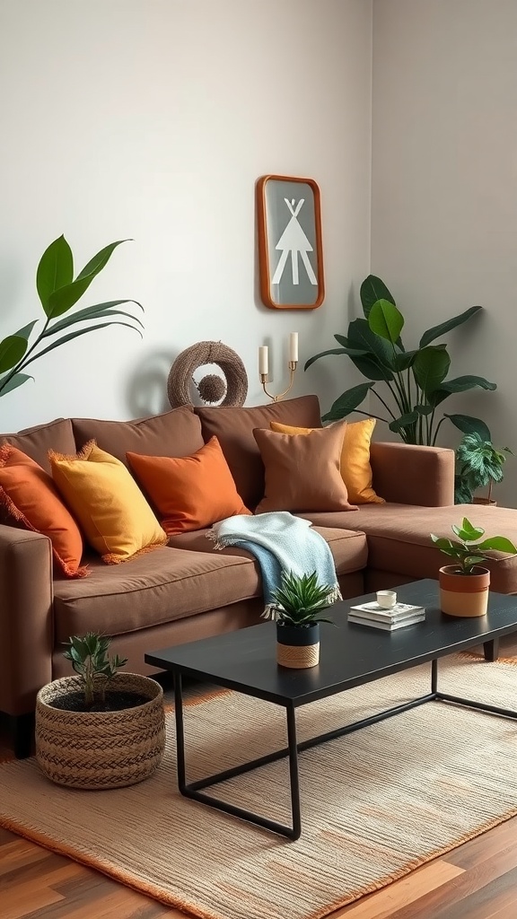 cozy corner with earthy accents