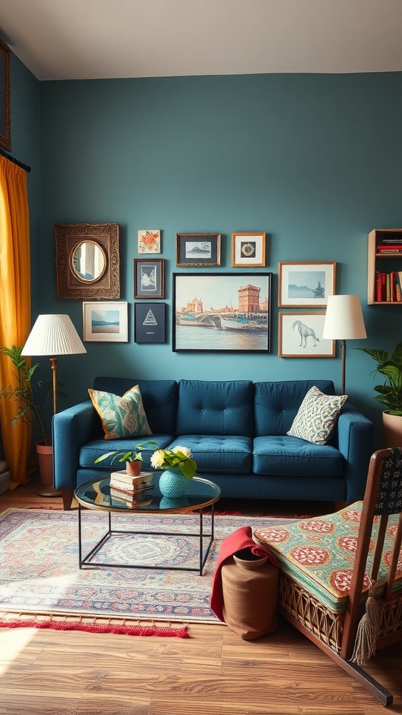 cultural fusion with dark blue