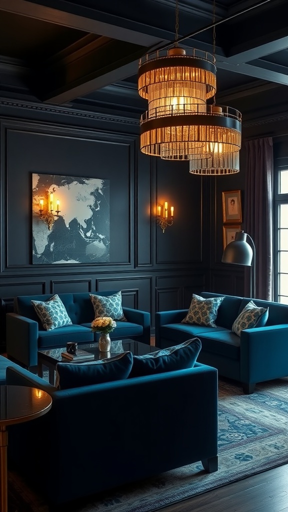 dramatic lighting and deep blues