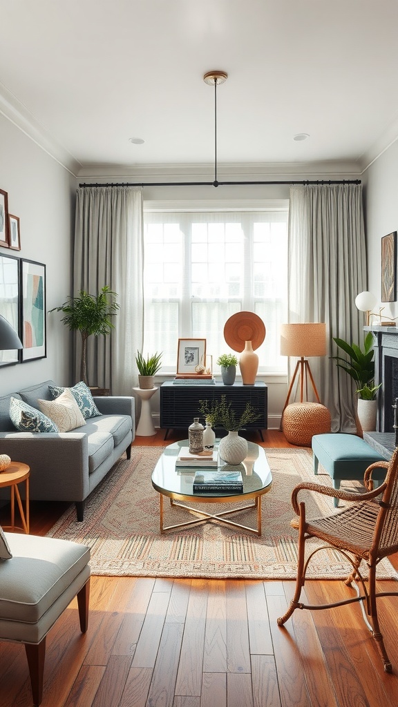 eclectic mix of gray furniture