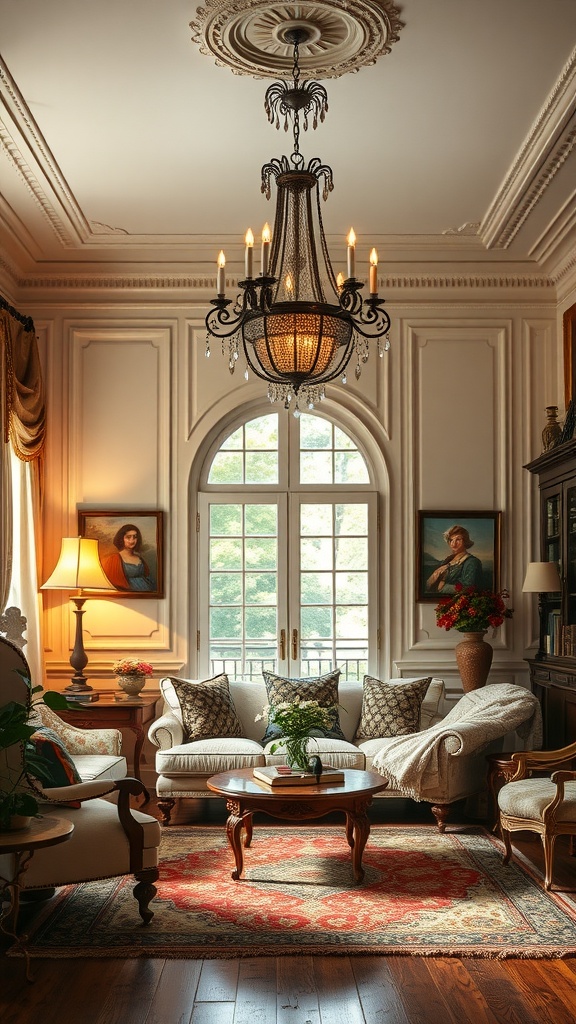 elegant chandeliers and soft lighting