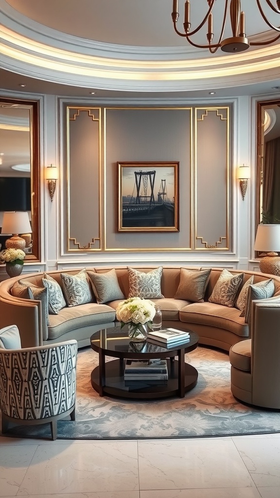 elegant curved sofa design