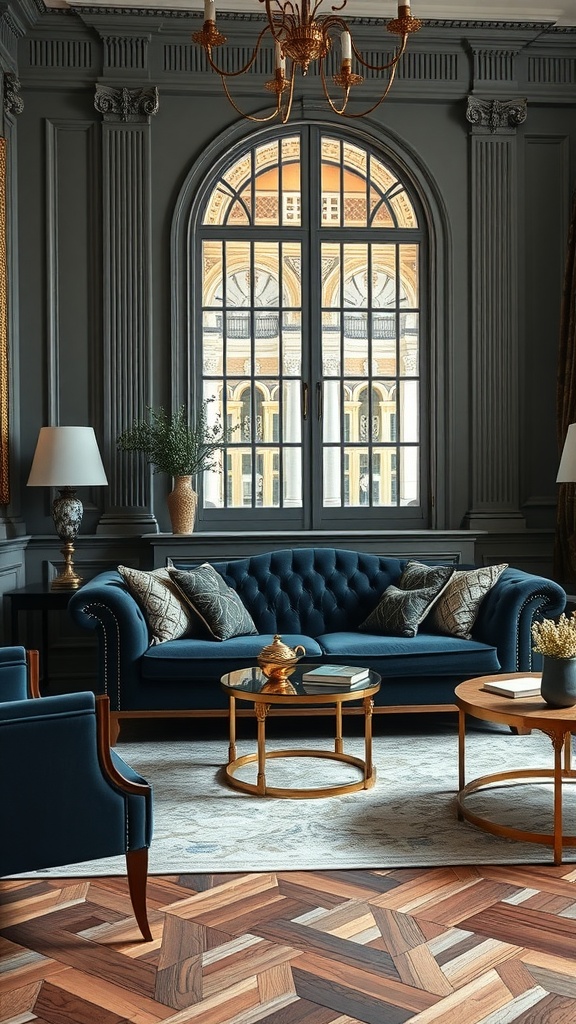 elegant parisian style with dark blue