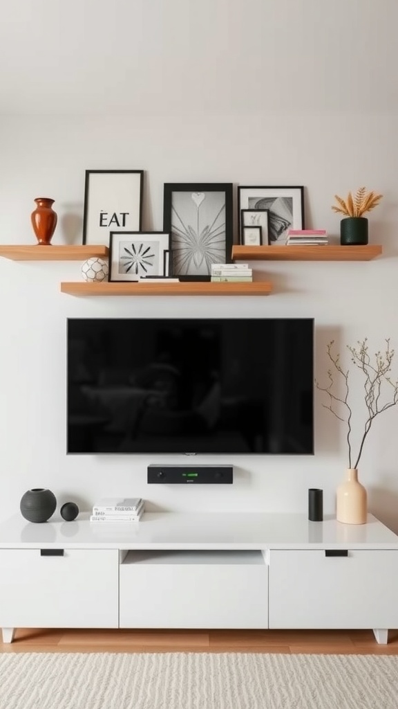 floating shelves with curated decor 1