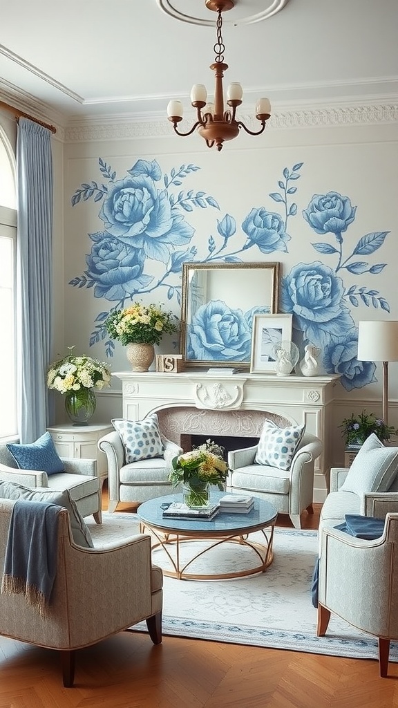 floral designs and french blue