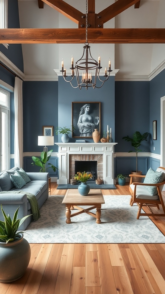 french blue with earthy elements