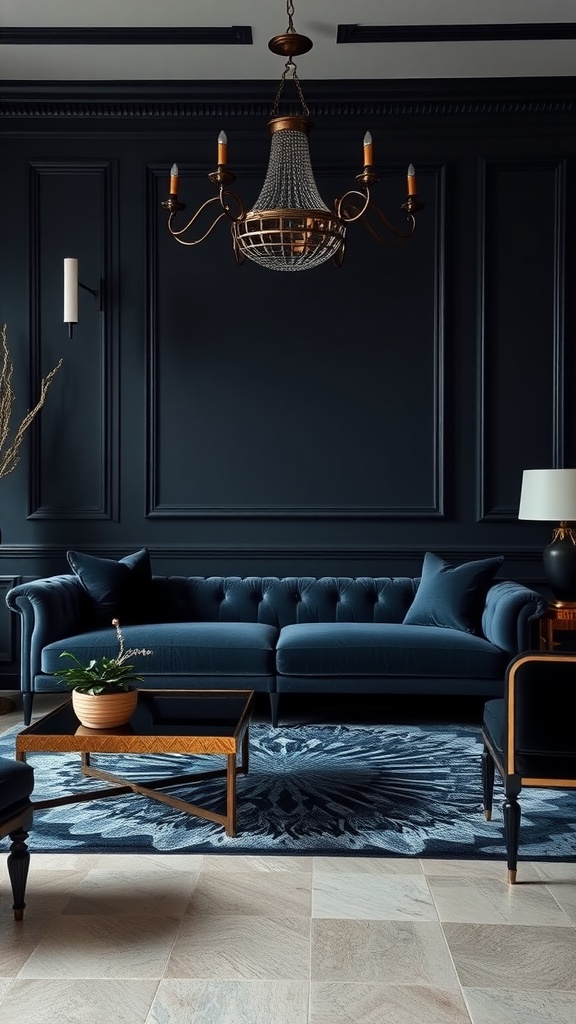 glamorous black and blue theme