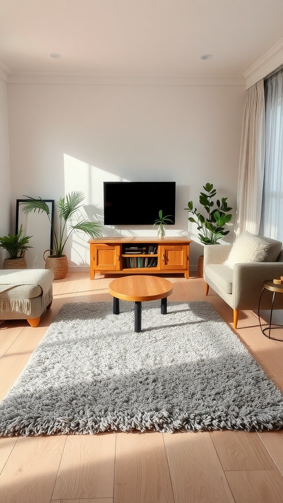 gray rugs on beige flooring