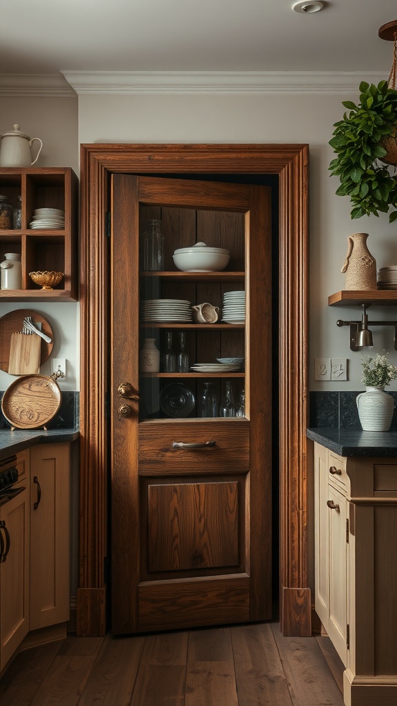 hidden pantry with vintage appeal