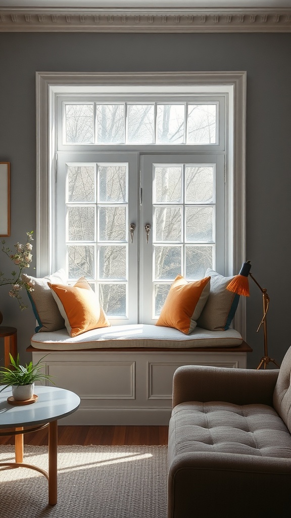 inviting window seats in gray