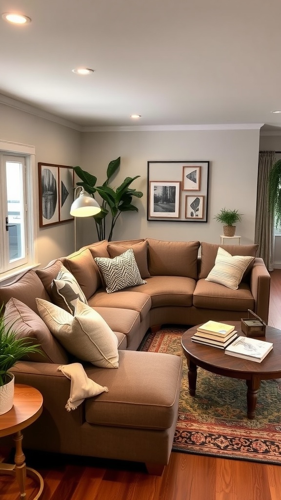 l shaped sectional with plush cushions 2