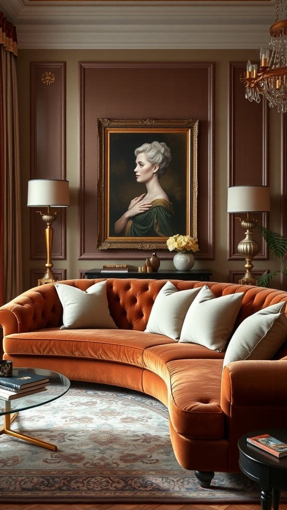 luxurious velvet sofas in earthy shades 1