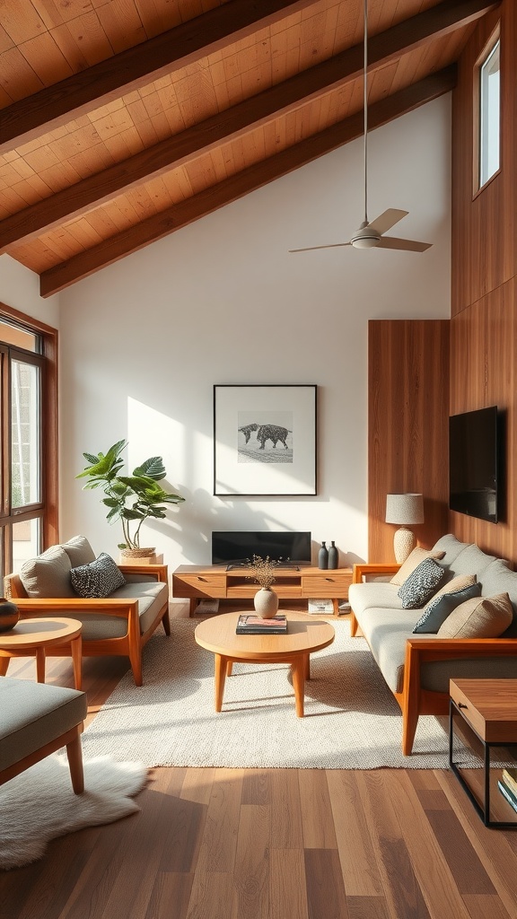 mid century modern with natural accents