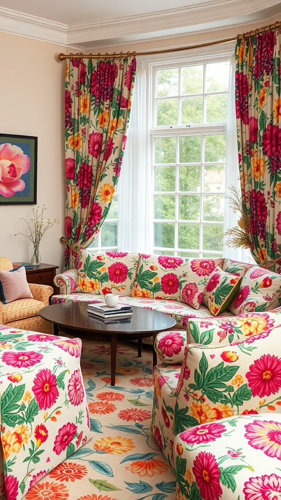 mixing patterns with floral textiles