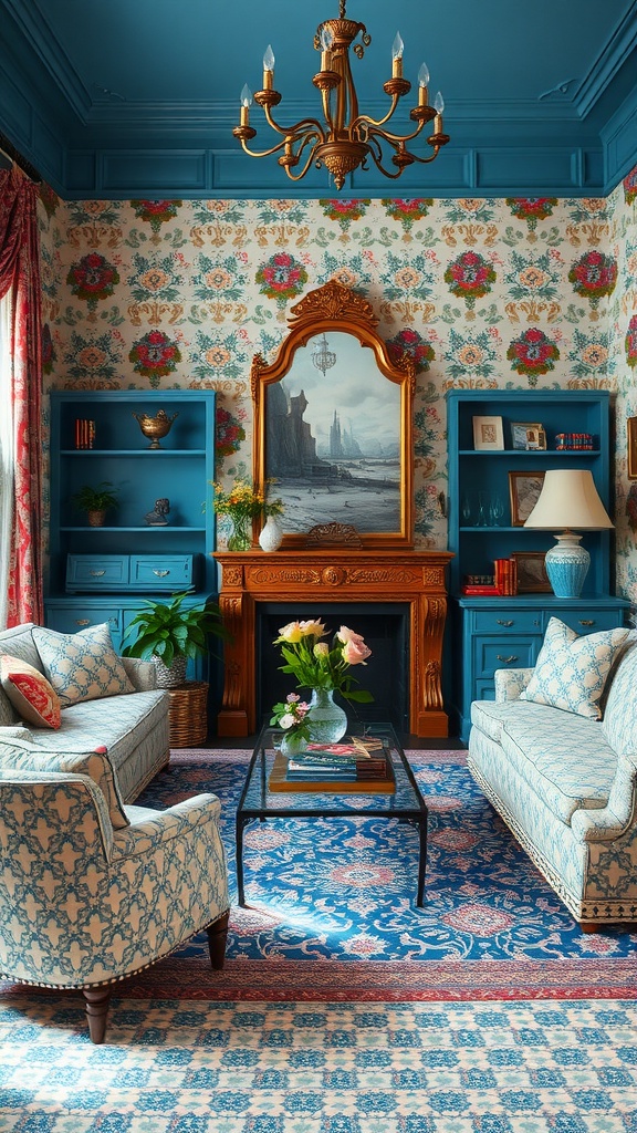 mixing patterns with french blue