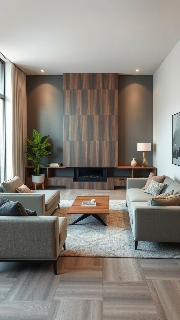 modern gray and beige furniture arrangement