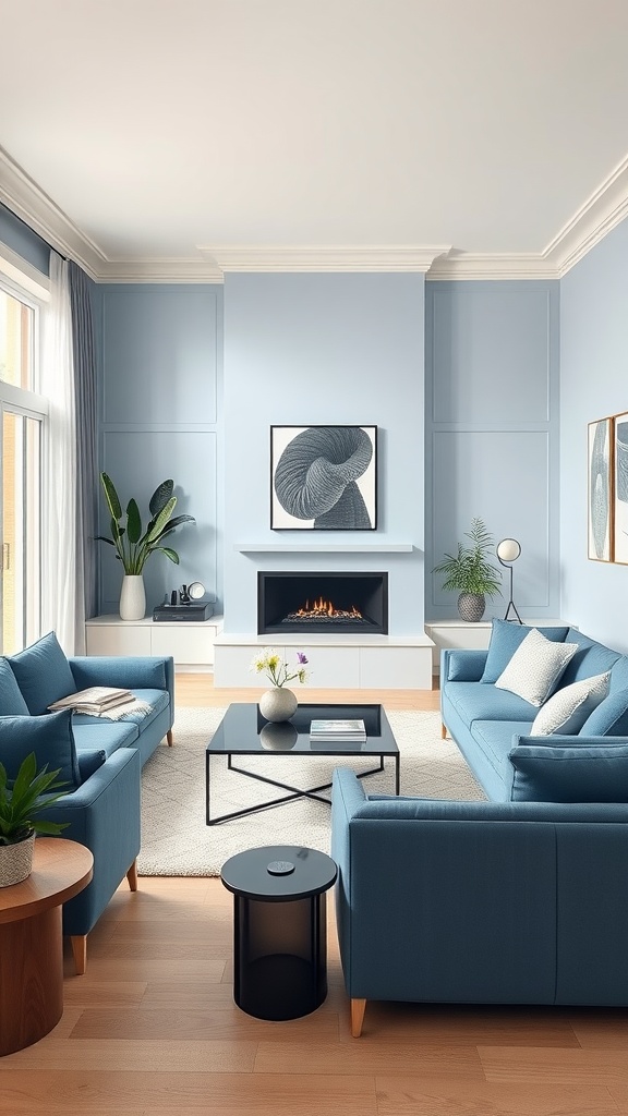 modern minimalism in blue