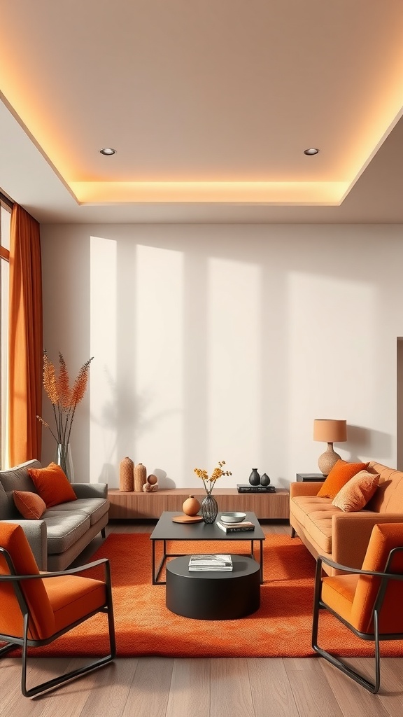 modern minimalism with a pop of color