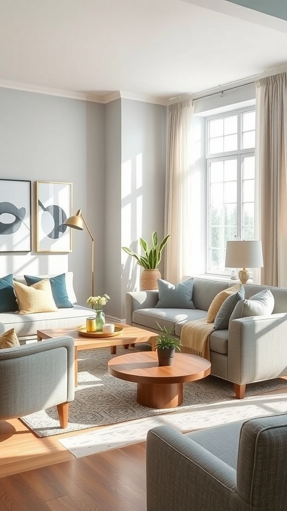 natural light in gray and beige spaces