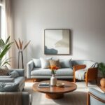 neutral gray and beige statement pieces