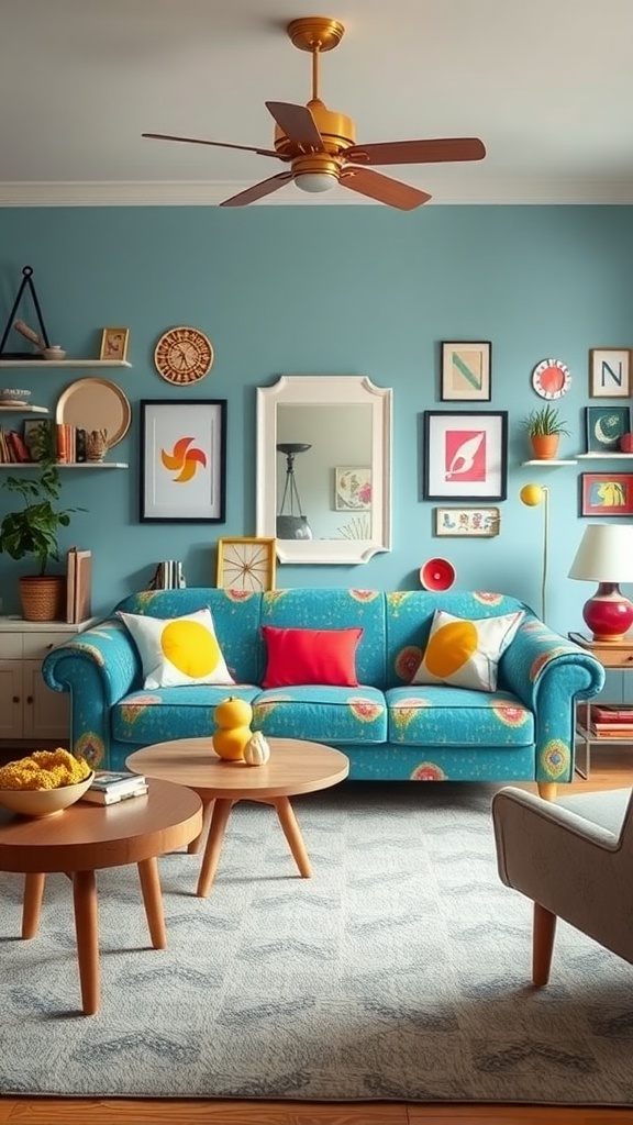 playful patterns and bright blues