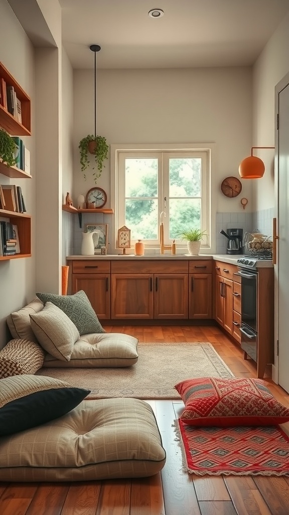 relaxing nook with floor cushions