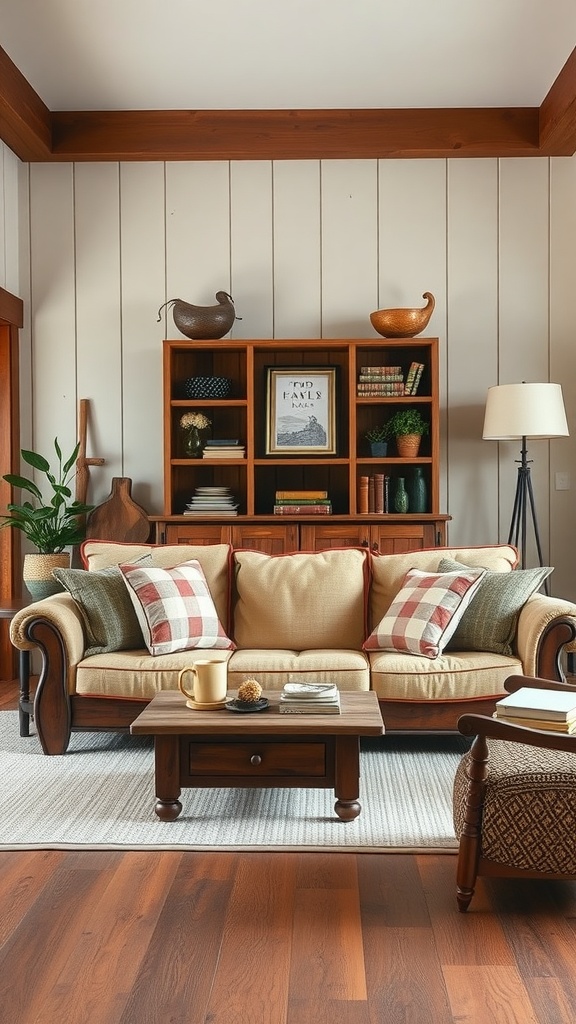 rustic farmhouse styled sofa