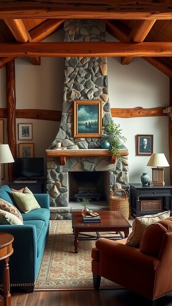 rustic retreat with denim hues